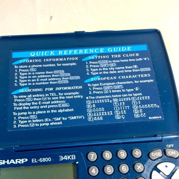 Personal Assistant/Vintage Electronic Organizer from Sharp Model EL-6800 34KB - Picture 5 of 8